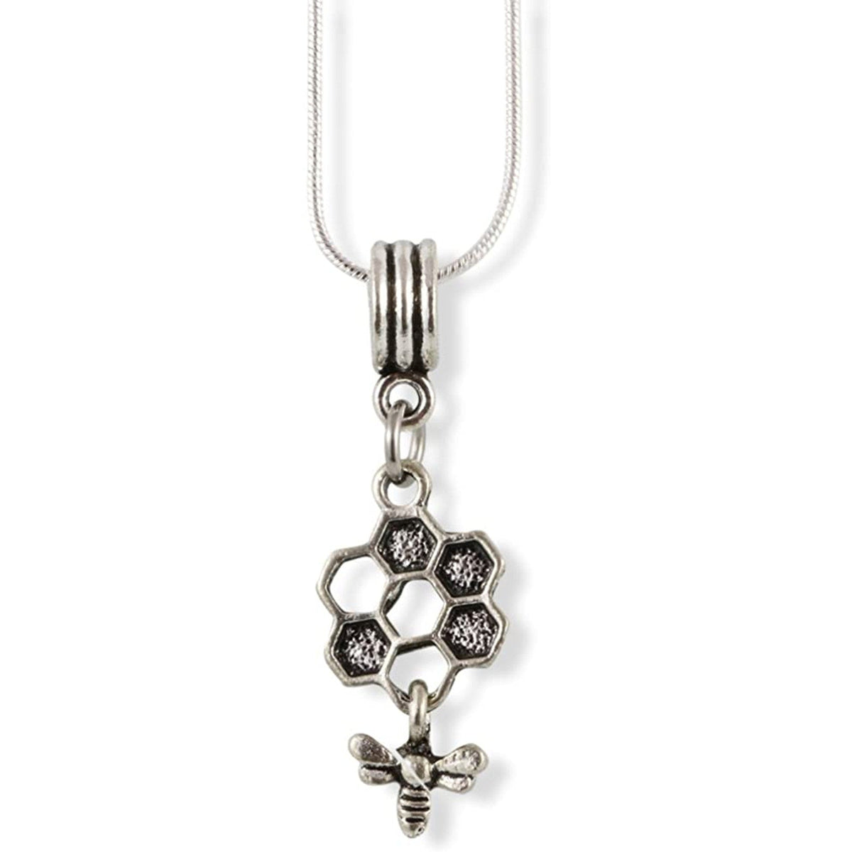 Bee Charm Necklace with Stainless Steel Snake Chain