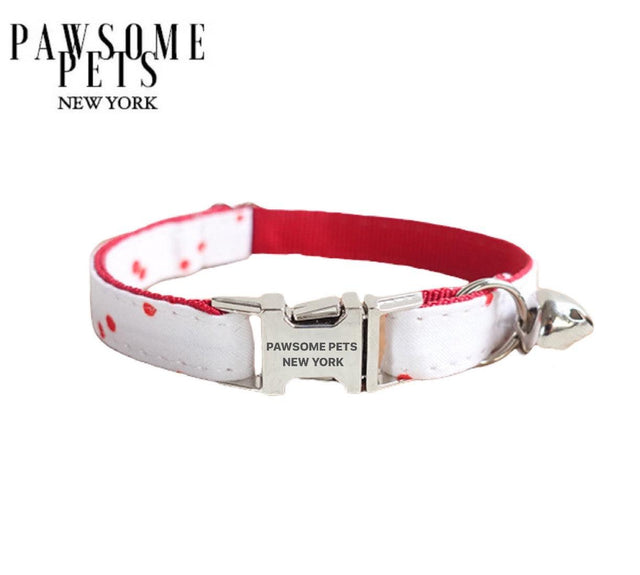 COLLIER POUR PETIT CHIEN ET CHAT - À POIS ROUGES