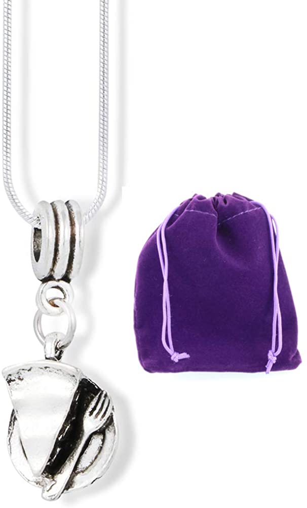 Baking Charm Necklace with Stainless Steel Snake Chain