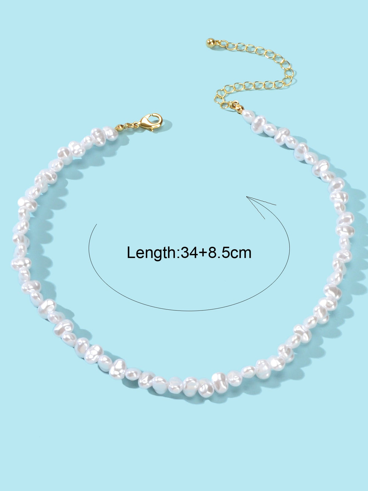 Collier court de perles irrégulières artificielles pour mariage, anniversaire et célébration