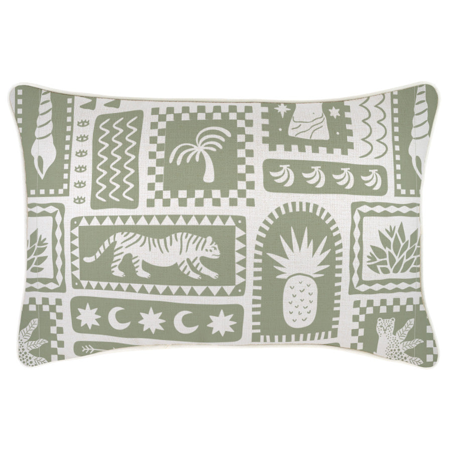 Cushion Cover-With Piping-Naxos Sage-35cm x 50cm