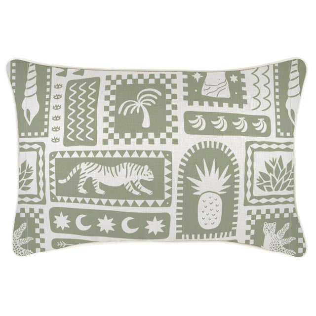 Cushion Cover-With Piping-Naxos Sage-35cm x 50cm