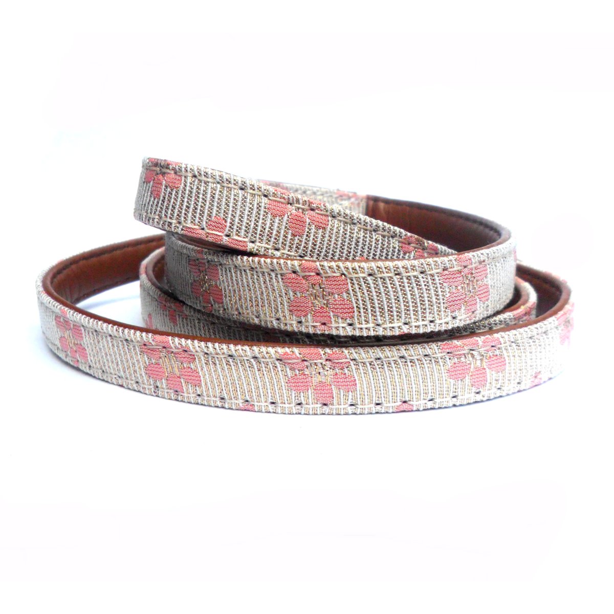 Laisses pour chien en tissu à fleurs - Rose