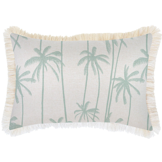 Housse de coussin-Frange côtière-Tall Palms Menthe-35cm x 50cm