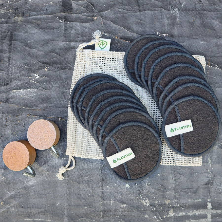 Ensemble de disques démaquillants au charbon de bambou