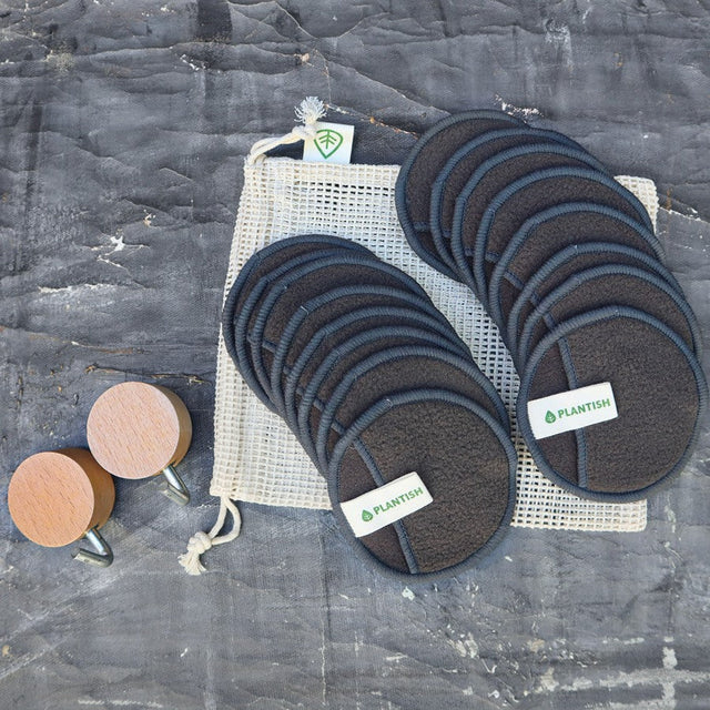 Ensemble de disques démaquillants au charbon de bambou